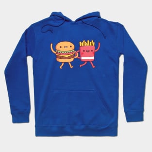 Cute Burger And Fries Linking Arms Besties Hoodie